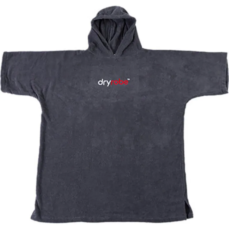 Dryrobe Kids Organic Cotton Towel Robe V3 Small 10-13 Years Slate Grey